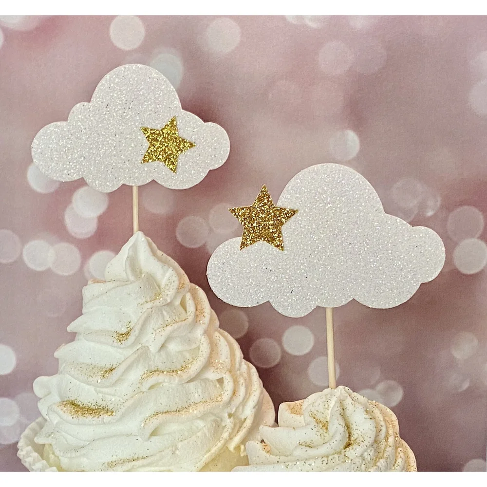 Twinkle Twinkle Little Star Cupcake Toppers, Cloud cupcake toppers